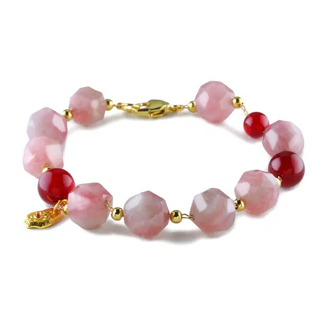 【匠心手作 紫定结缘】 灵菲 招财招正缘桃花新中式切面紫马粉福牌转运 小众简约百搭轻奢高级感#好运处理 粉水晶 手链 女款