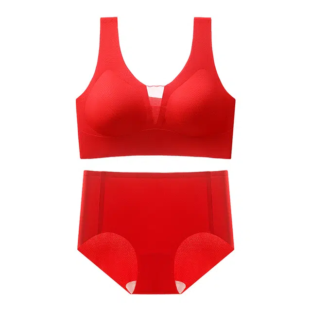 都市丽人 鸿福旺舒适透气无痕塑形聚拢抑菌内衣裤套装 女款