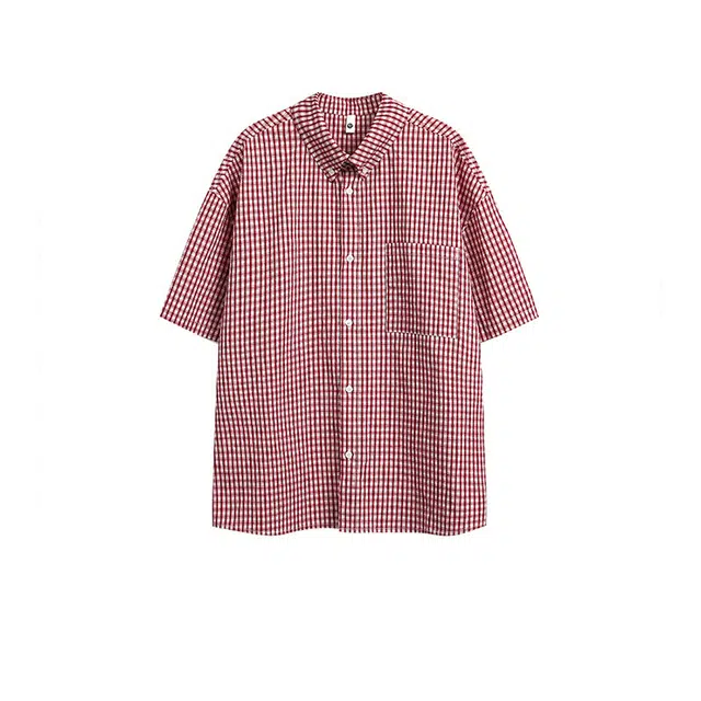 欧路得 美式复古薄款防晒休闲百搭宽松短袖衬衫 男款