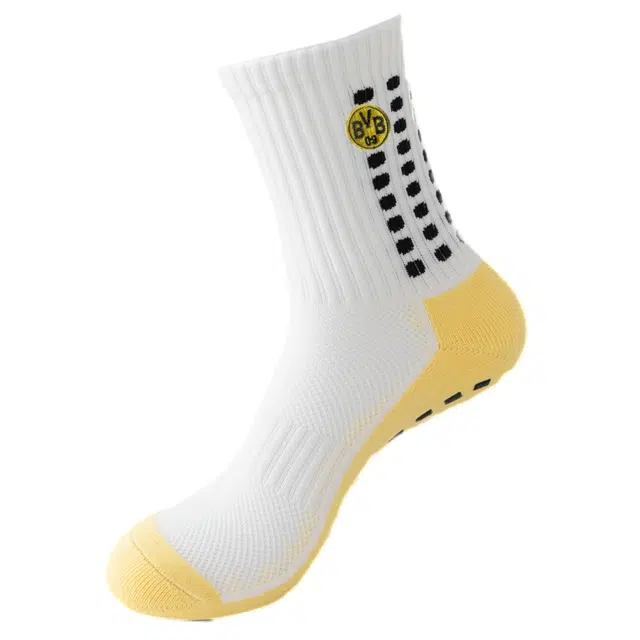 普鲁士多特蒙德 舒适柔软耐用透气吸汗硅胶防滑高弹专业运动训练足球袜 男款 组合装