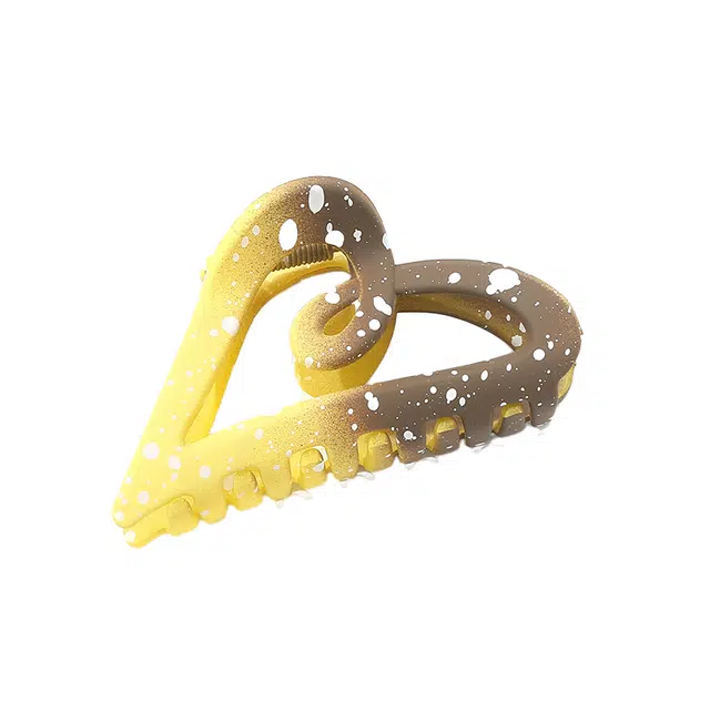 如花梦 多巴胺彩色渐变色爱心后脑勺盘发抓夹中号鲨鱼夹子 亚克力 发夹 女款