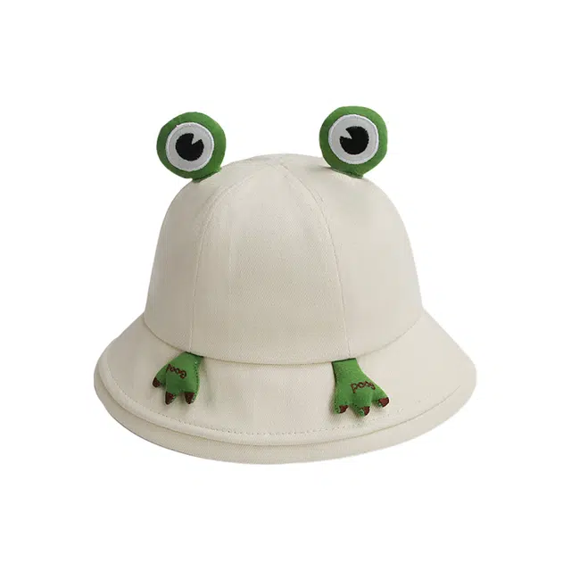 俞兆林 时尚潮流透气日系个性时尚甜美搞怪青蛙户外登山露营宽檐防晒遮阳 棉 渔夫帽 男女同款情侣款