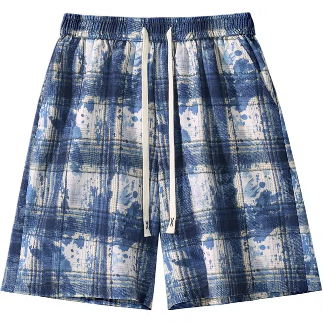 颂希尔 美式扎染薄款高街运动休闲短裤 男女同款