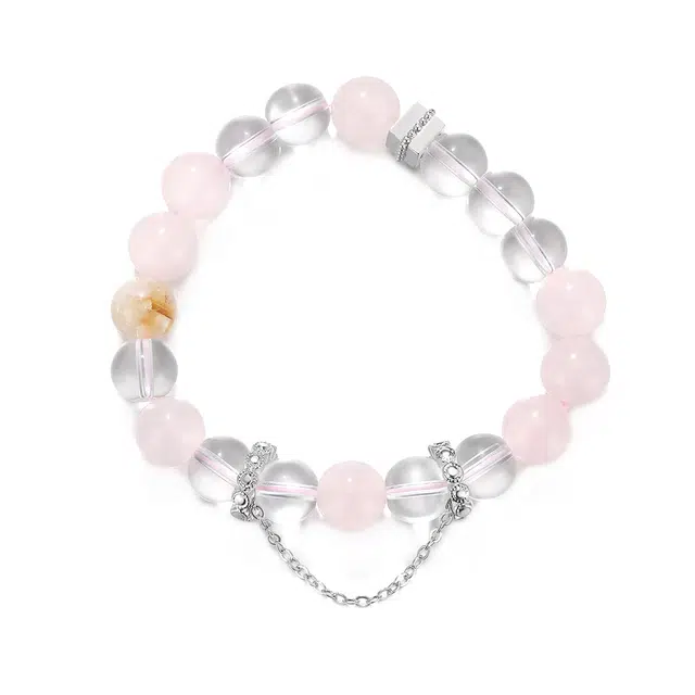 珂里 新中式国潮甜美多巴胺梦幻粉轻奢小众百搭早日脱单 招桃花旺正缘能量磁场 招财进宝 好运合成/人造 粉水晶 手串 女款