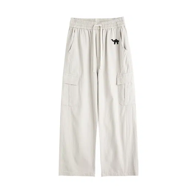 领航骆驼 美式拼接户外百搭直筒系带潮流休闲牛仔裤 男女同款