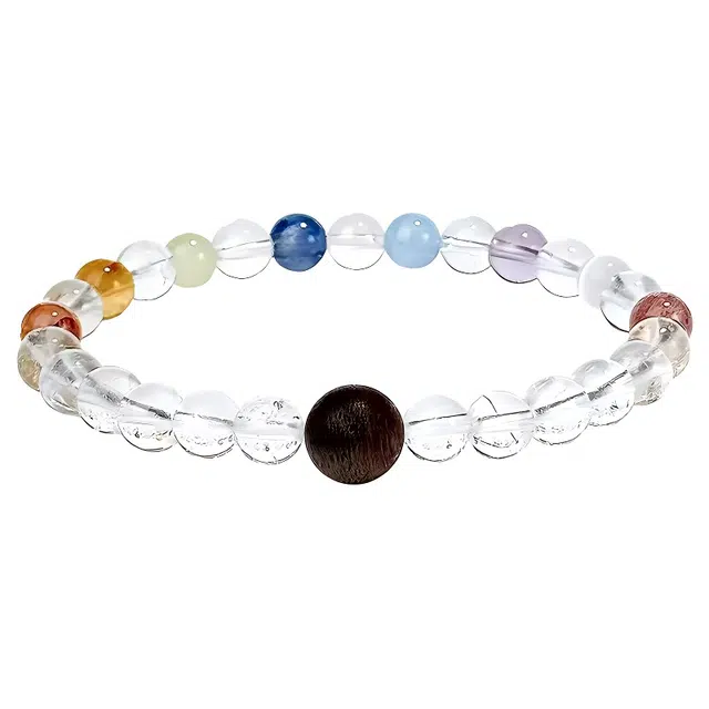 陌阡雪 多巴胺 多福多财 甜美风小众设计 小清新 气质文艺串珠手饰天然 白水晶 手串 女款