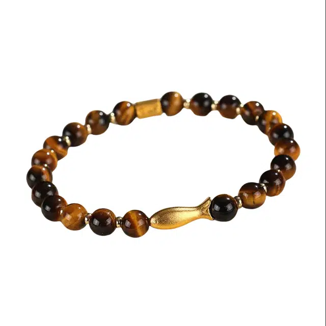 迈奇的礼物 新中式国潮文艺清新甜美复古小众高级气质优雅百搭高颜值处理 虎眼石 手串 男女同款情侣款