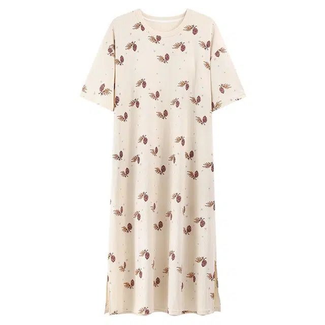 顶瓜瓜 带胸垫时尚休闲简约短袖家居服睡裙 女款