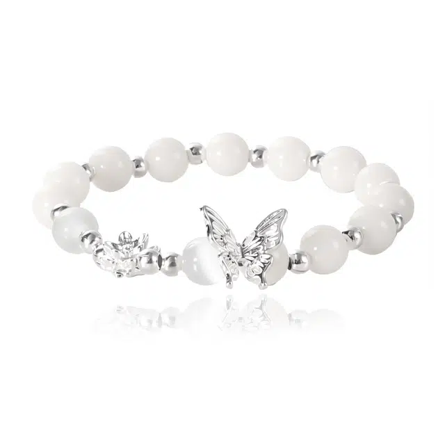 克兰茜 招财福叠 般若花蝶转运圆珠串 新中式小众简约个性设计 招财纳福诸事顺利日常通勤精致百搭优雅好运 菩提子/菩提籽 手串 女款