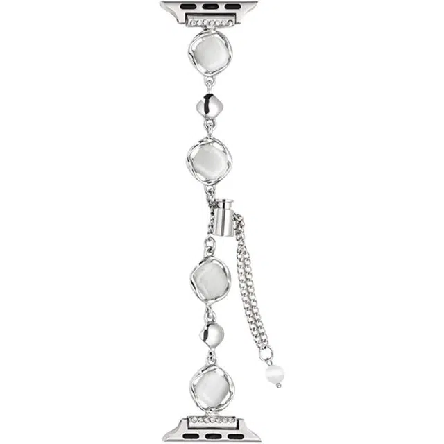 老佳 苹果适用 手表表带 金属材质 水晶猫眼石男女通用