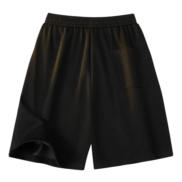 普鲁士多特蒙德 美式复古街头简约基础设计赛车队徽潮牌图案印花宽松舒适百搭时尚透气凉感吸湿排汗亲肤速干运动五分休闲短裤 男女同款