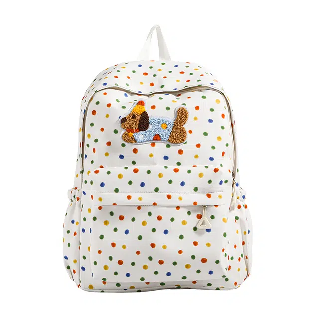 帕克熊 糖果世界无忧无虑的腊肠狗日常轻便小清新 尼龙布 双肩包 常规 男女同款情侣款 白色/黑色