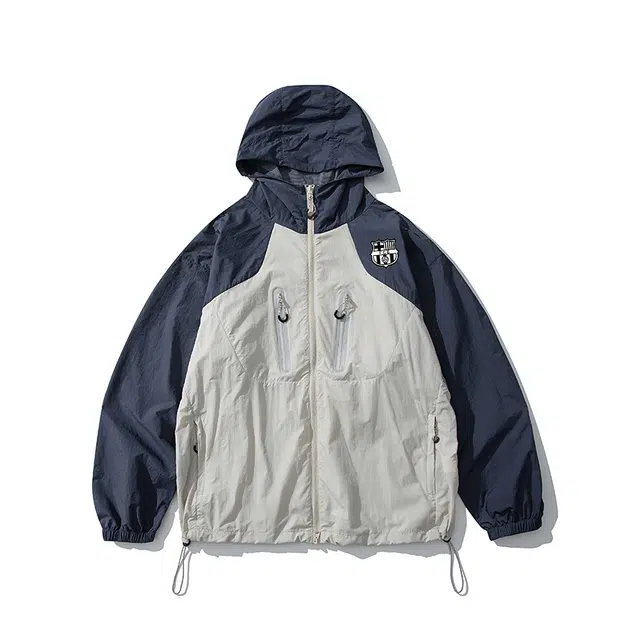 巴塞罗那足球俱乐部 简约潮流休闲奢华质感美式高街纯色高级户外运动 超轻透气速干防尘防虫防风防紫外线防晒服 男女同款