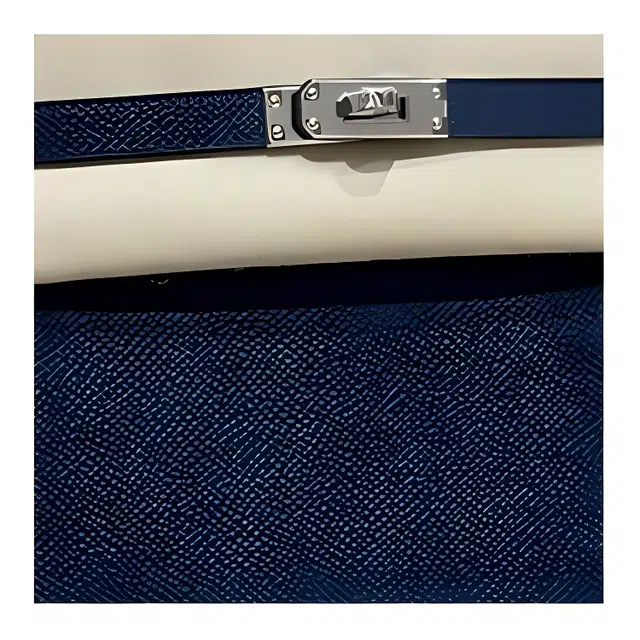 HERMES Kelly 25 Epsom 7U Navy