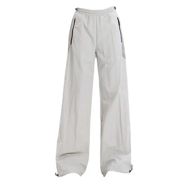 拾籍 夏季薄款户外系绳高腰设计工装风格宽松显瘦束脚百搭款式时尚潮流休闲裤 女款