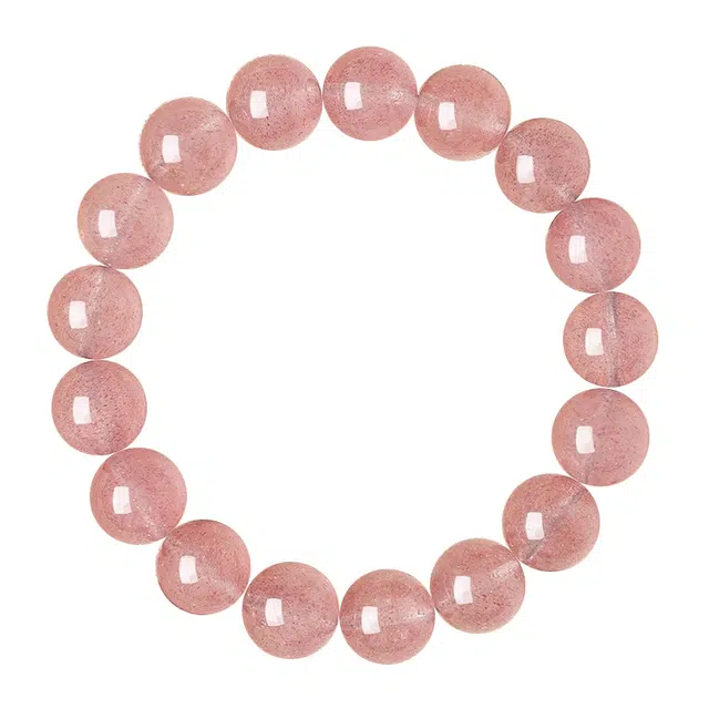 谧月珠宝 没烦恼早日脱单招桃花转运珠锦鲤上岸未来可期水逆退散新中式气质显白好运天然 草莓晶 水晶手串 男女同款情侣款