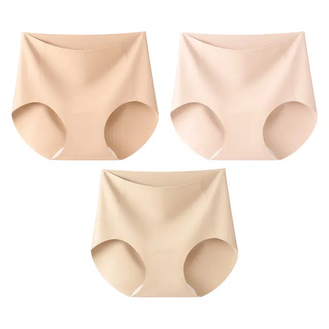 二三二三 透气吸汗防夹臀不卡档无痕亲肤柔软抑菌舒适无痕裸感高腰高弹短裤纯色简约时尚百搭典雅知性女士内裤 女款