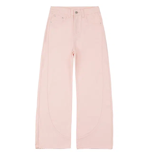 拾籍 复古时尚宽松设计减龄百搭阔腿裤女夏季美式风格高腰显瘦休闲舒适垂感牛仔裤 女款