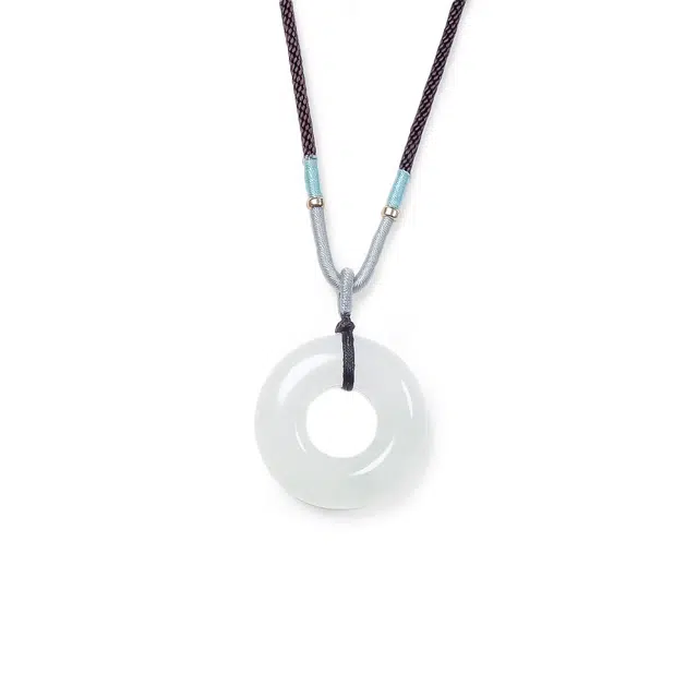 梨云暮雪 甜甜美美平平安安就是福 甄选精品 手工编绳平安   国风天然 天山翠 吊坠 男女同款情侣款