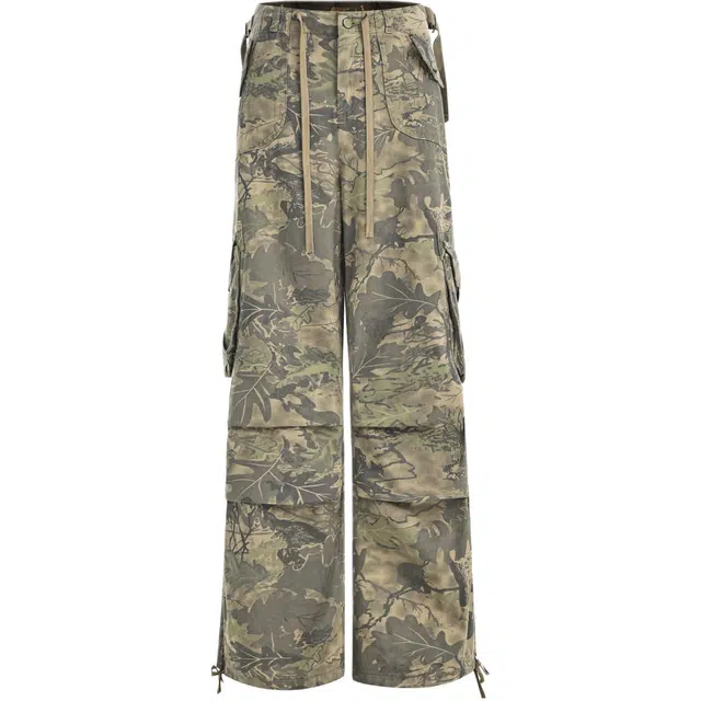 玫丝朵 美式街头辣妹废土风休闲街头工装迷彩宽松阔腿牛仔裤 女款