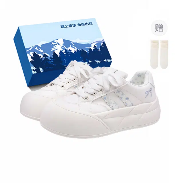 小鹿米利 夏季厚底百搭韩系小众 耐磨透气 低帮 板鞋 女 白兰