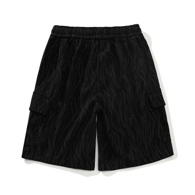 黑恐龙 美式波点线条不规则设计感清爽凉感顺滑面料宽松百搭透气运动五分休闲短裤 男女同款