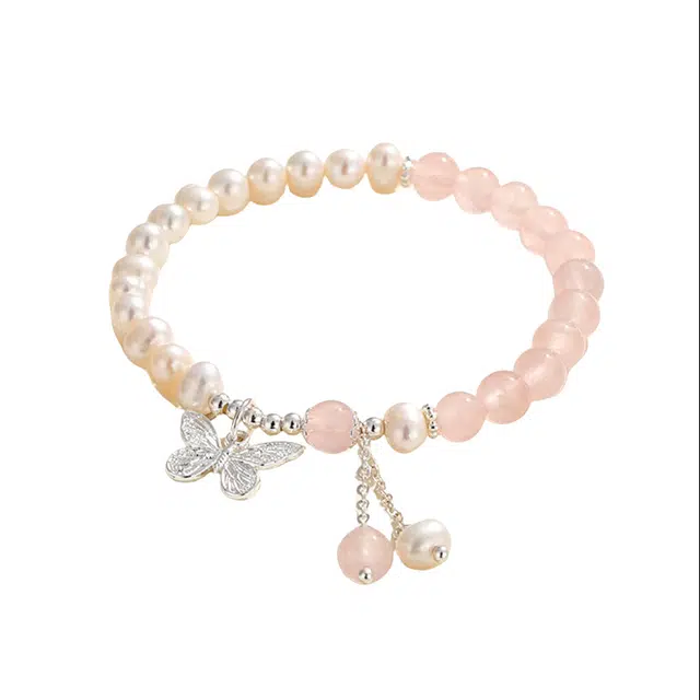 迈奇的礼物 招财旺财转运新中式国潮文艺清新甜美复古小众高级气质优雅百搭高颜值处理 粉水晶 手串 女款