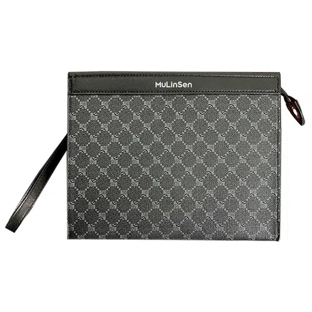 木林森 韩版简约时尚大气格子纹 涤纶（聚酯纤维） 手拿包 男款 花纹