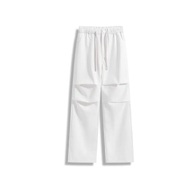 欧路得 安可拉红伞兵薄款垂感阔腿裤速干运动休闲裤 男款