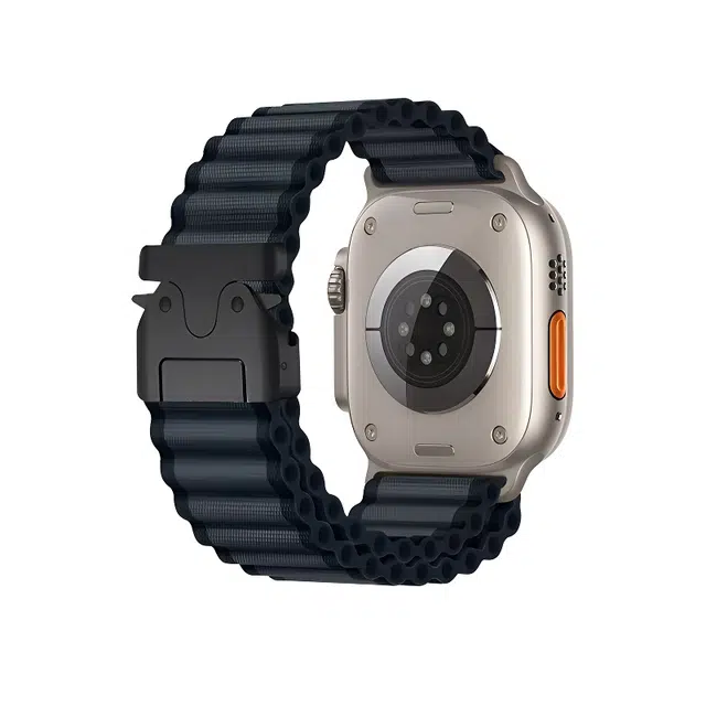 老佳 苹果适用 手表表带 尼龙材质 宽波纹尼龙越野运动表带男女通用