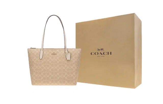 COACH Zip Top Tote 30 Logo Tote