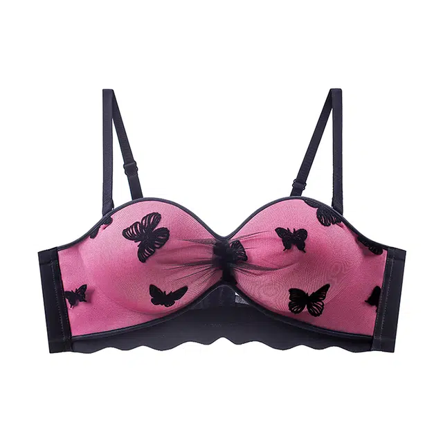 欧迪芬 透气上托聚拢蝴蝶蕾丝刺绣软承托不压胸小胸显大防滑提拉防下垂收副乳清凉感文胸 女款