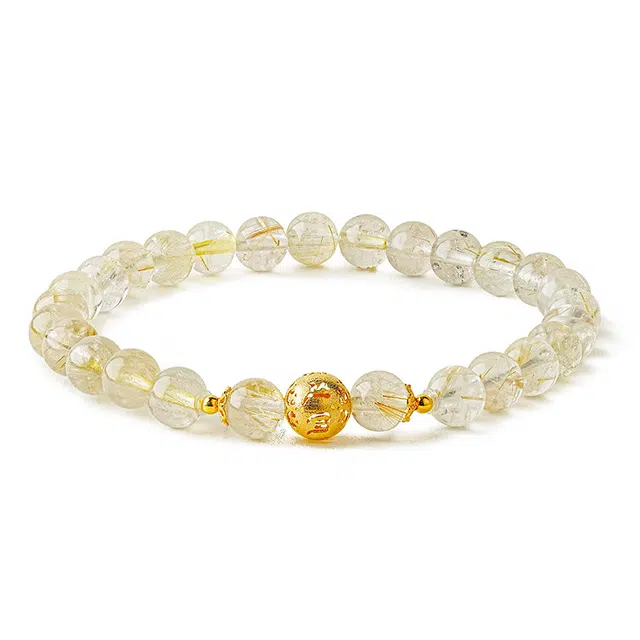 【匠心手作 金芒璀璨】 灵菲 招财转运新中式转运珠手饰 轻奢小众高级感简约百搭财源滚滚吉祥平安#好运天然 金发晶 手串 女款