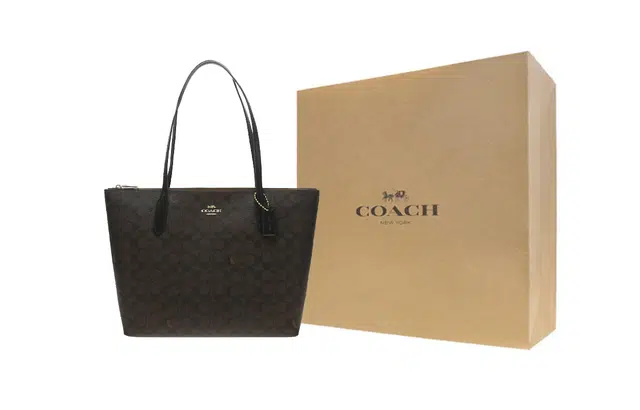 COACH Zip Top Tote 30 Logo Tote