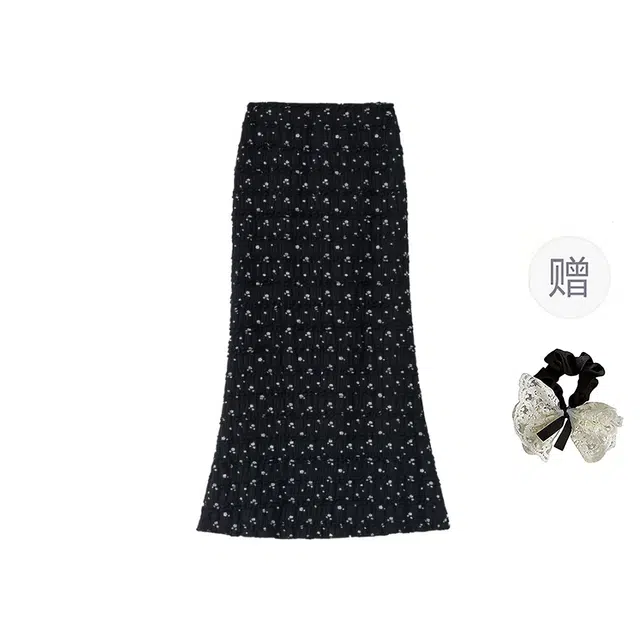 涂诗菲 甜美温柔风碎花包臀半身裙高腰显瘦通勤百搭鱼尾休闲长裙 女款