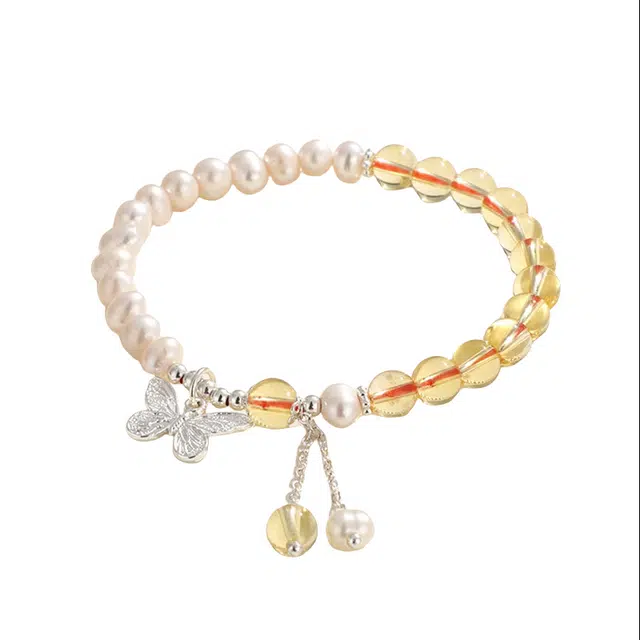 迈奇的礼物 招财旺财转运新中式国潮文艺清新甜美复古小众高级气质优雅百搭高颜值爆款处理 黄水晶 手串 女款