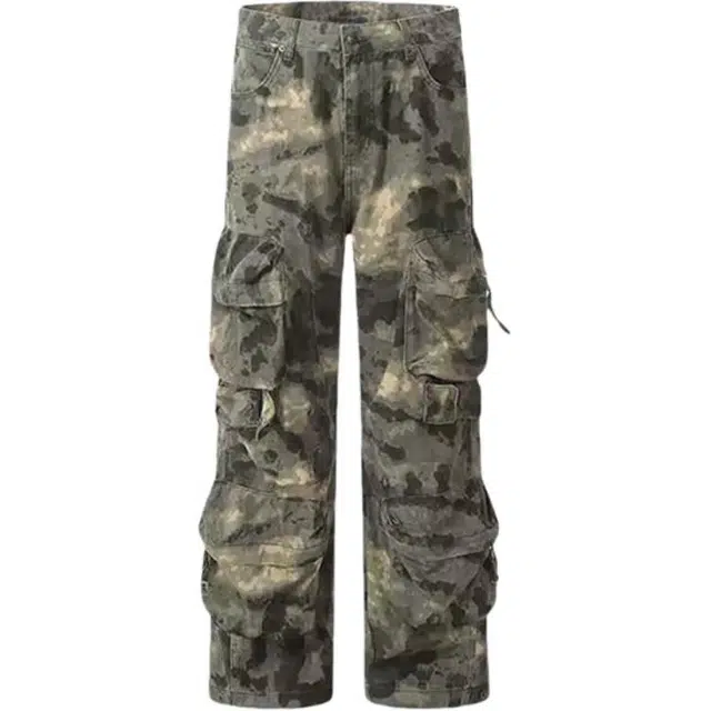 极限涡轮 复古宽松阔腿百搭牛仔裤 男女同款