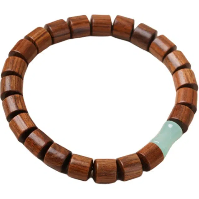 得笙陌 国潮简约新中式直切珠好运转运珠 花梨木 木作手串 男女同款情侣款