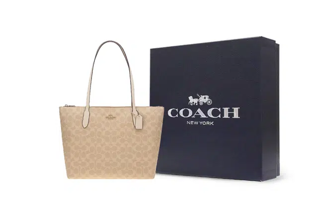 COACH Zip Top Tote 30 Logo Tote