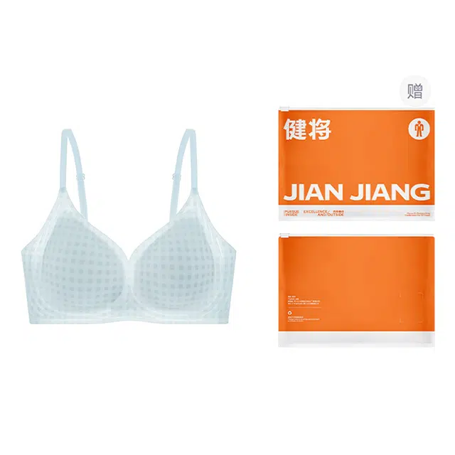 健将 聚拢舒适可爱甜美学院风抹胸格纹文胸 女款