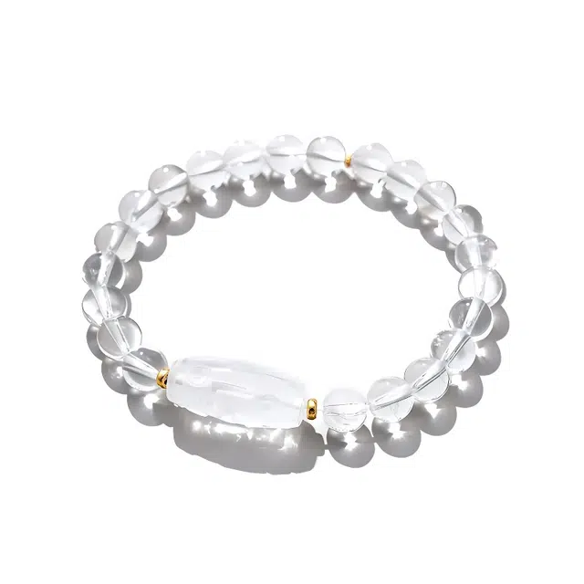 【净璃】 眰恦 纯白天使  搭配净化心灵  提升气质 小众设计 旺财运 旺运气好运天然 白水晶 手串 女款