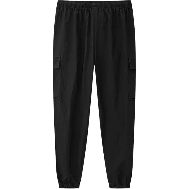 鸿星尔克 生活系列 简约宽松运动百搭纯色中腰束脚九分休闲裤 男款