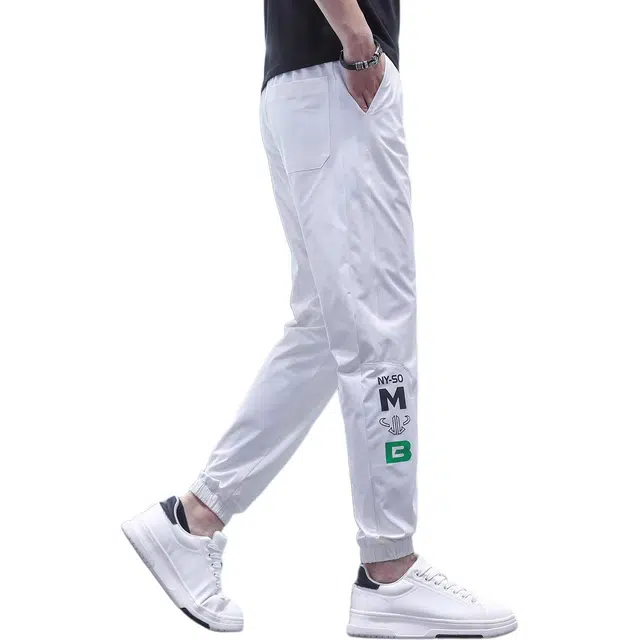 尘映 美式潮牌薄款时尚百搭修身束脚裤休闲裤 男款