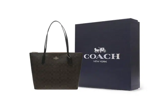 COACH Zip Top Tote 30 Logo Tote