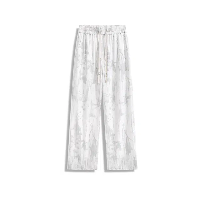 欧路得 扎染潮牌高级感痞帅速干直筒裤宽松垂感阔腿裤子休闲裤 男款