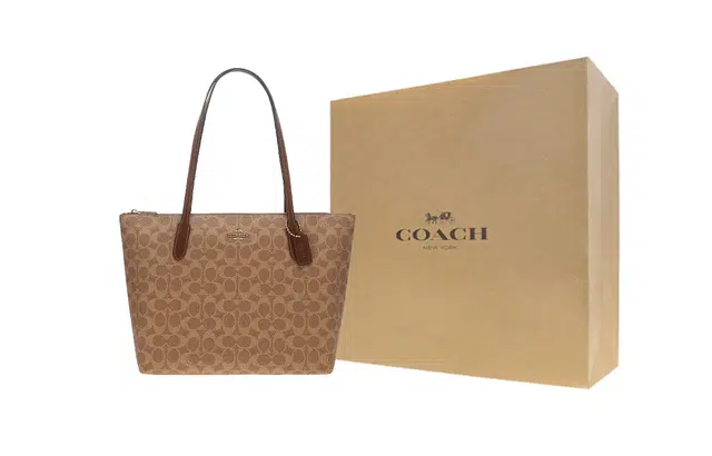 COACH Zip Top Tote 30 Logo Tote