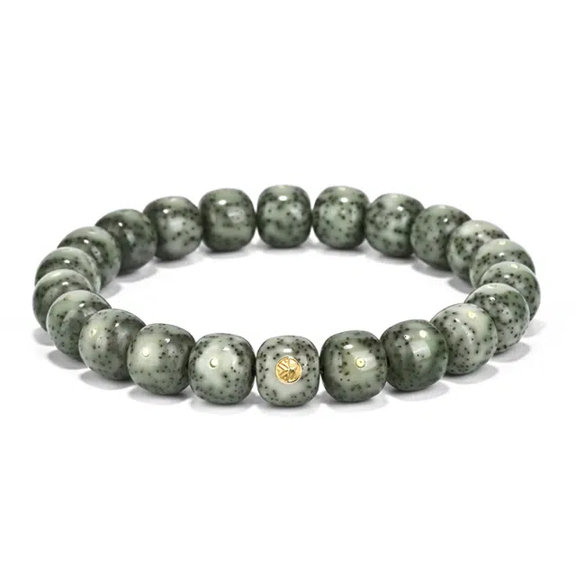 钰澜文玩 【臻品 卓著】原生态老型绿糯留白佛珠转运珠 星月菩提 手串 男女同款情侣款