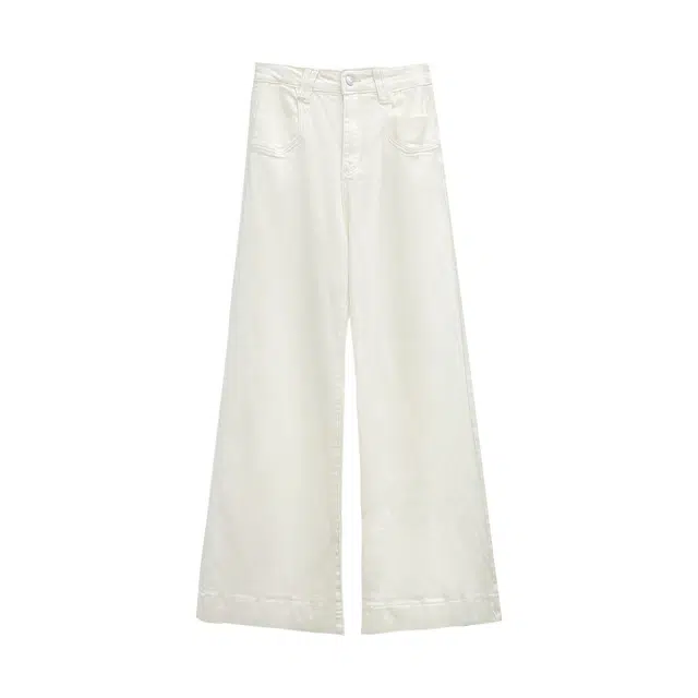 米米子 “小细腿儿”黑白阔腿牛仔裤 女款