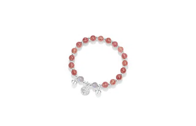 凤祥囍事 老凤祥 福牌转运珠串珠链 平安纳福 复古小众新中式 清冷高级设计极简百搭显气质优雅贵气感 #好运 草莓晶 手串 女款