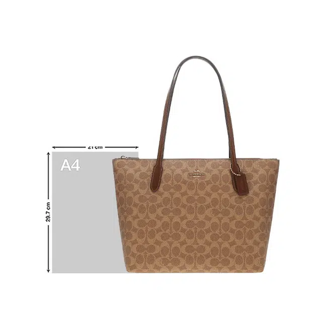 COACH Zip Top Tote 30 Logo Tote